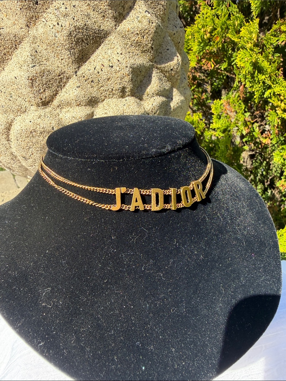 Dior Gold 'J'ADIOR' Double-Chain Choker Necklace